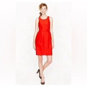 J CREW Fit & Flare Wool Silk Dress Sz 0 Red